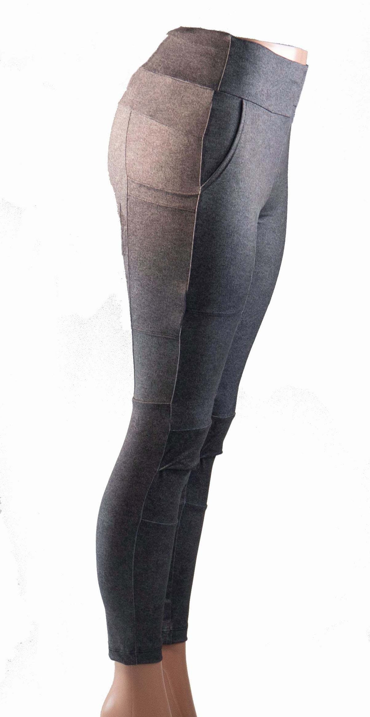 Bike cycling pants in smoke denim with durable stretch fabric, large pockets, and soft waistband for comfort and flexibility.