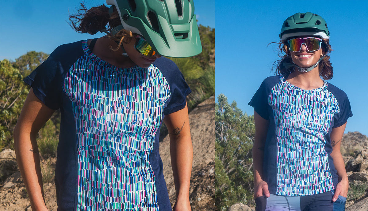 Moxie Tee jersey with 2 back pockets made with  moisture wicking fabric