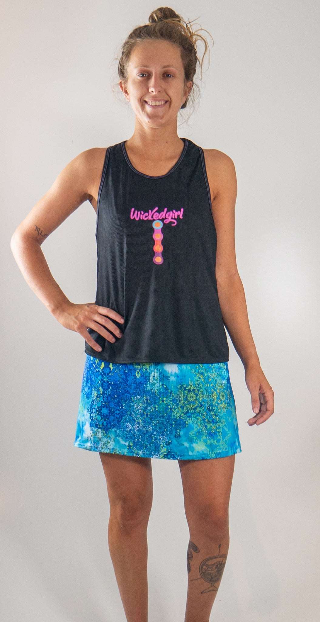 Sports Skirt- Bluebird with lightweight performance fabric and A-line cut.