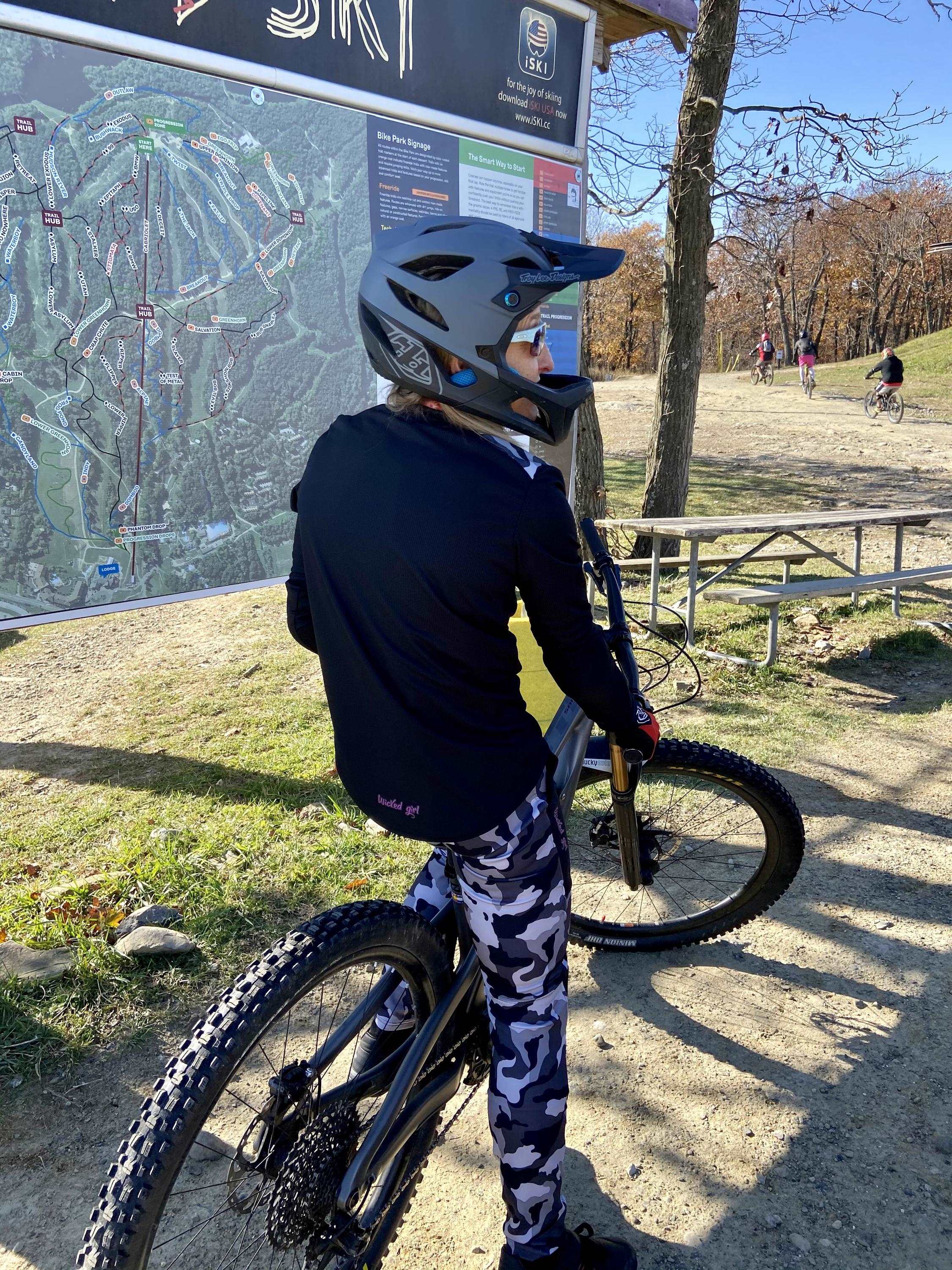 Bike Cycling Pants B&W Camo - Durable and comfortable for trails and gym with convenient pockets.