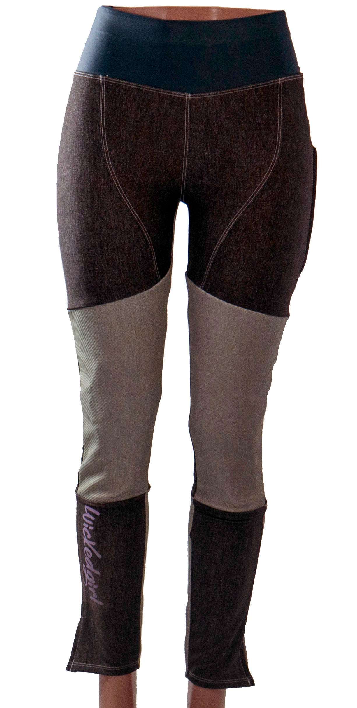 Mountain bike pants mixed denim for women, durable and stretchy design without G-Form pad.