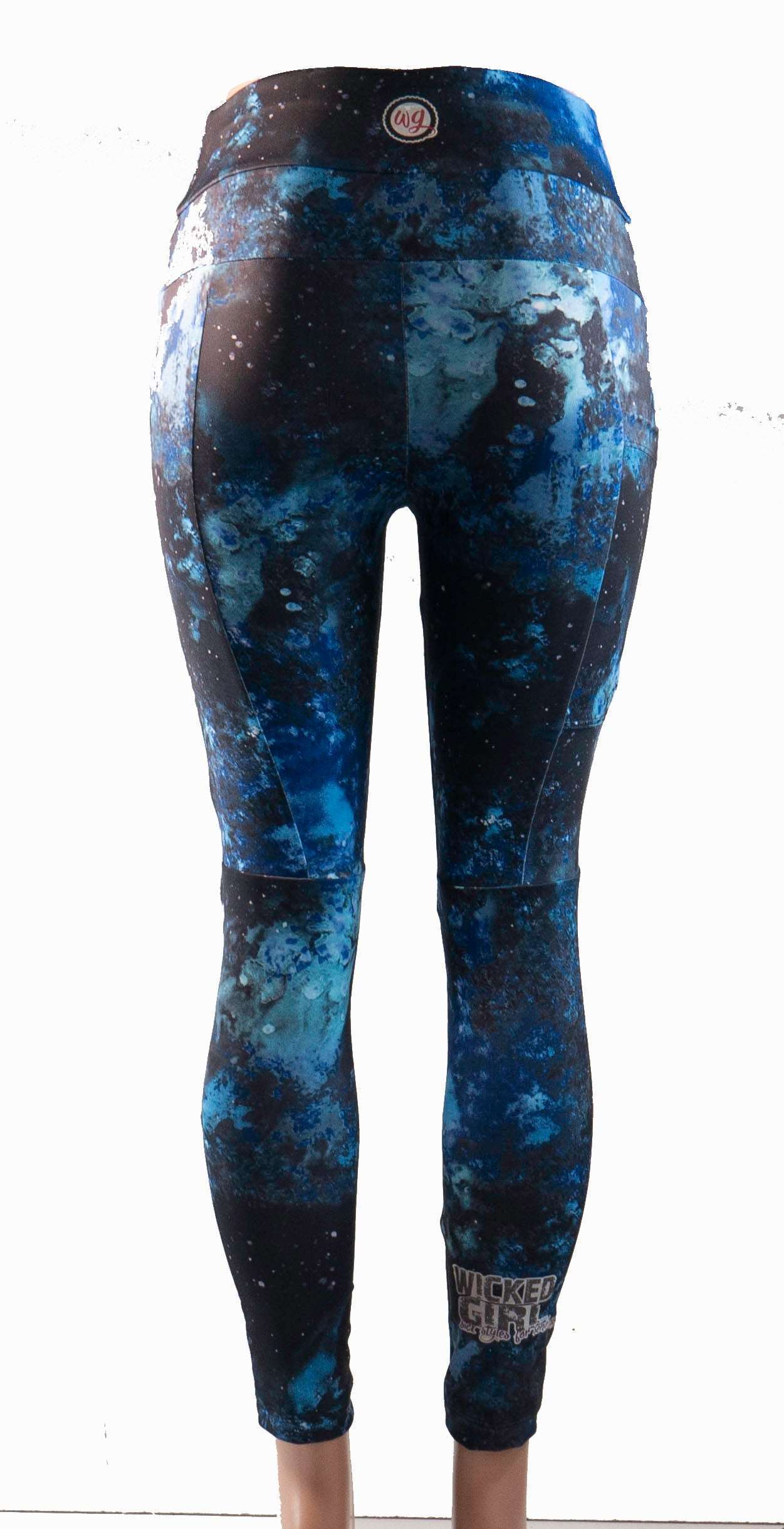 Bike Cycling Pants Blue Fire with durable stretch fabric, large pockets, and flattering design for comfort and versatility.