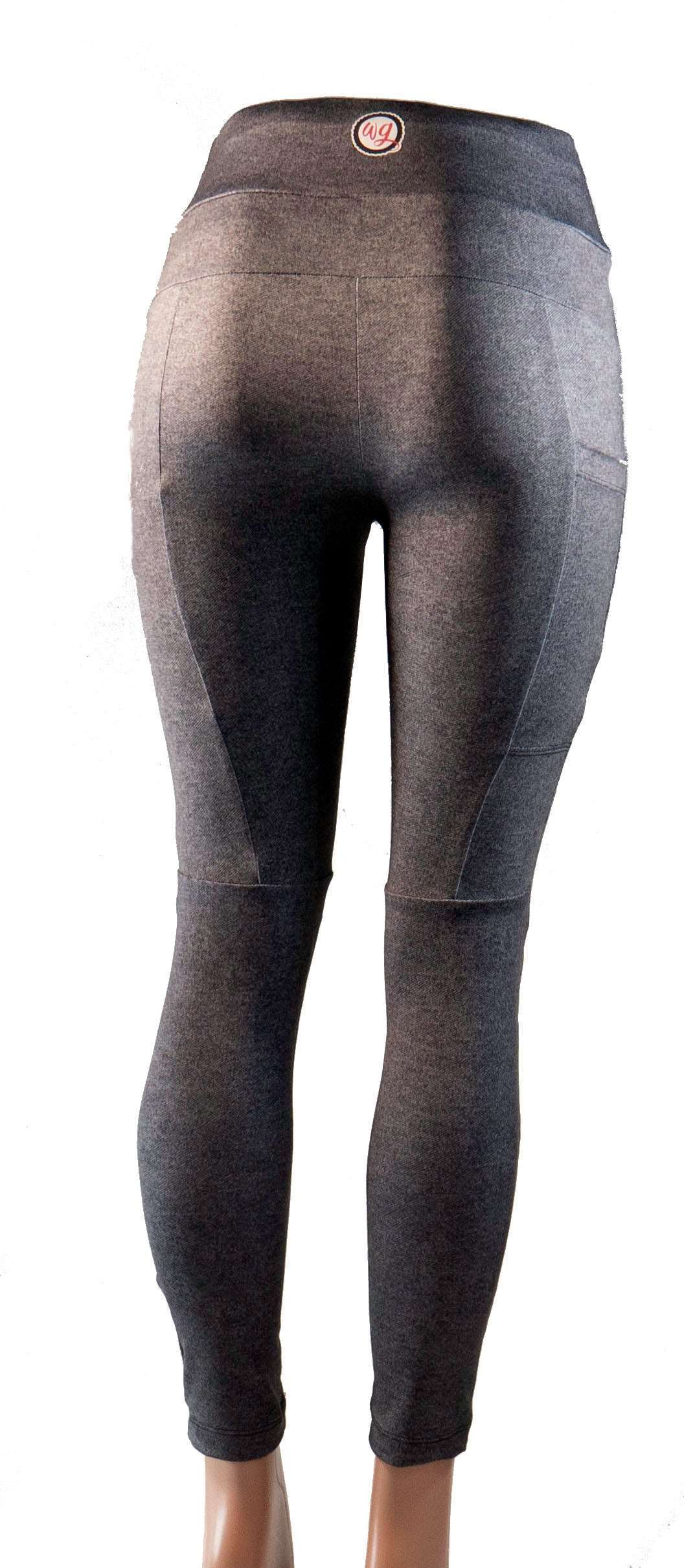 Bike cycling pants in smoke denim with large pockets, durable 4-way stretch fabric, and a flattering fit.