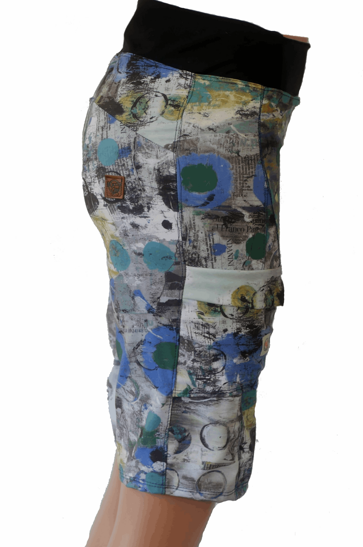 Mountain Short - New Print with colorful pattern, elastic yoga waistband, and versatile side pockets designed for women's mountain biking.