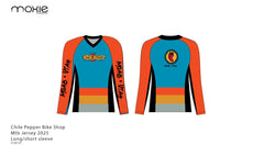 Custom Bike Jersey with vibrant colors and team logo design.