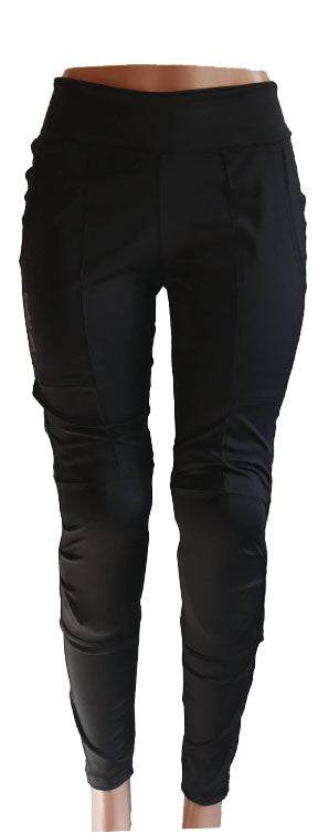 black bike cycling pants with pockets and yoga waistband
