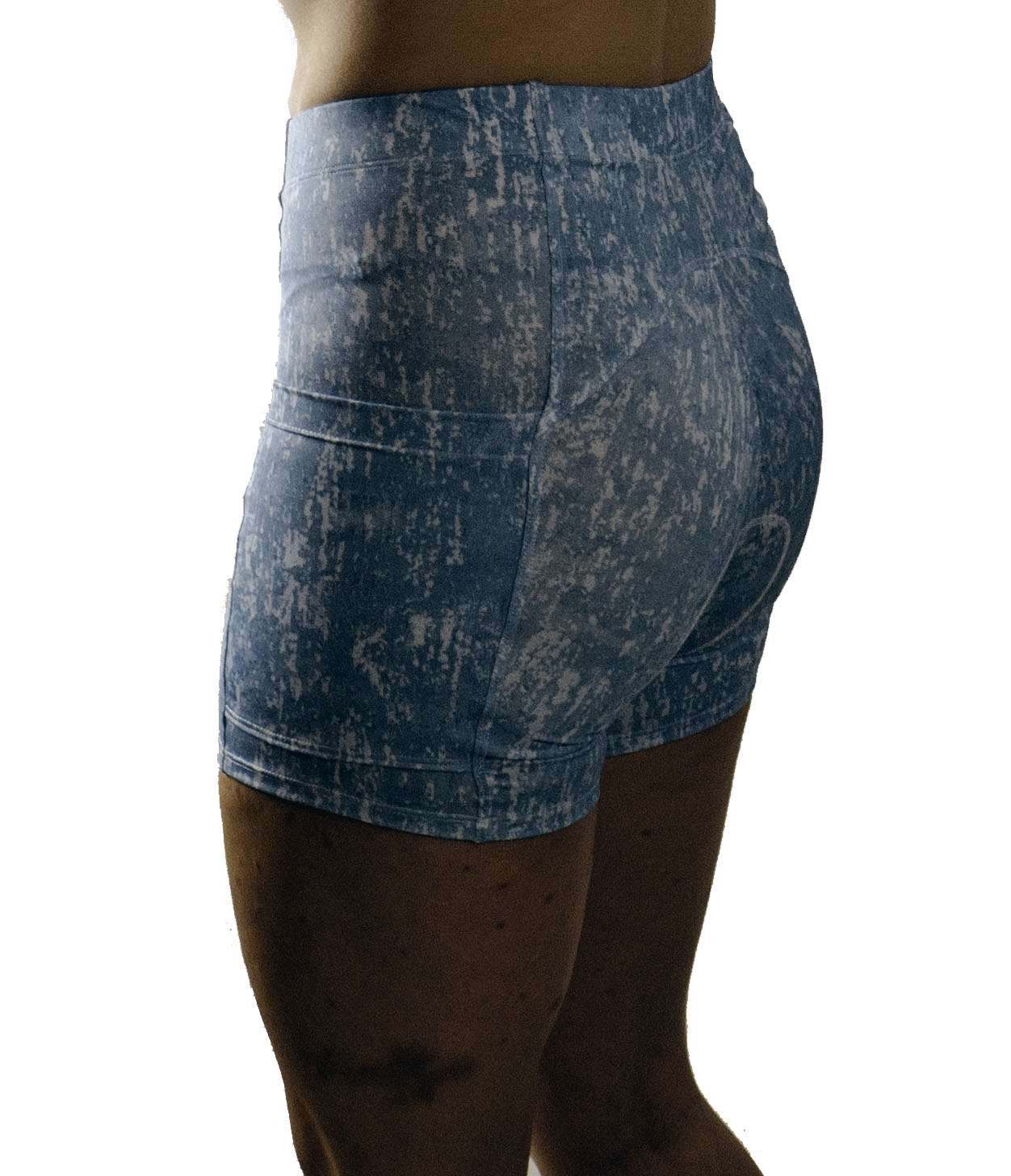 Women's padded bike shorts with comfort fit and performance chamois.