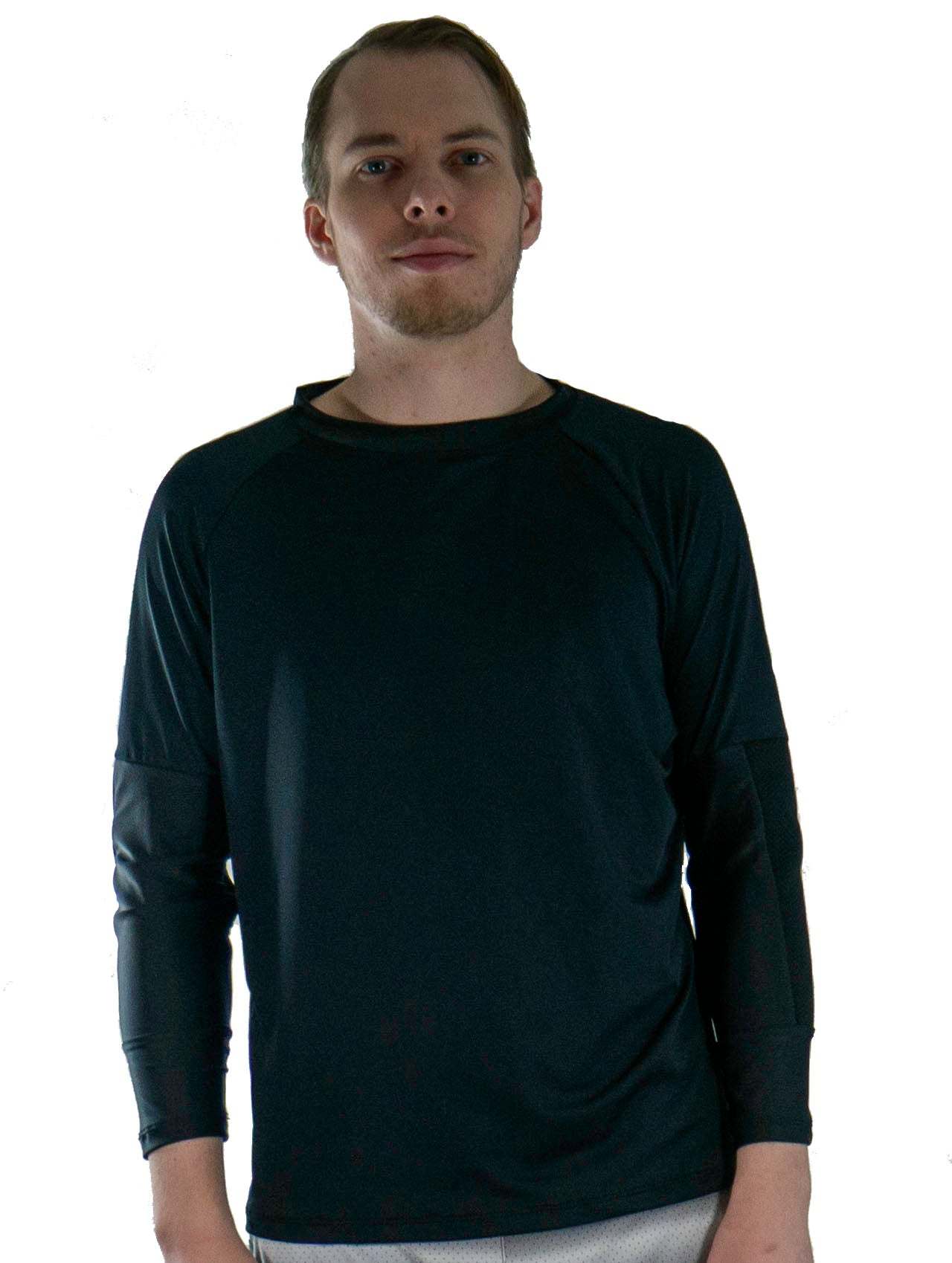 Men's G-Form Mountain Bike Jersey with removable elbow pads, breathable and moisture-wicking fabric, designed for cross country and downhill riding.