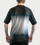 Men's Mountain Bike Jersey Flow State in breathable performance fabric on mountain trail