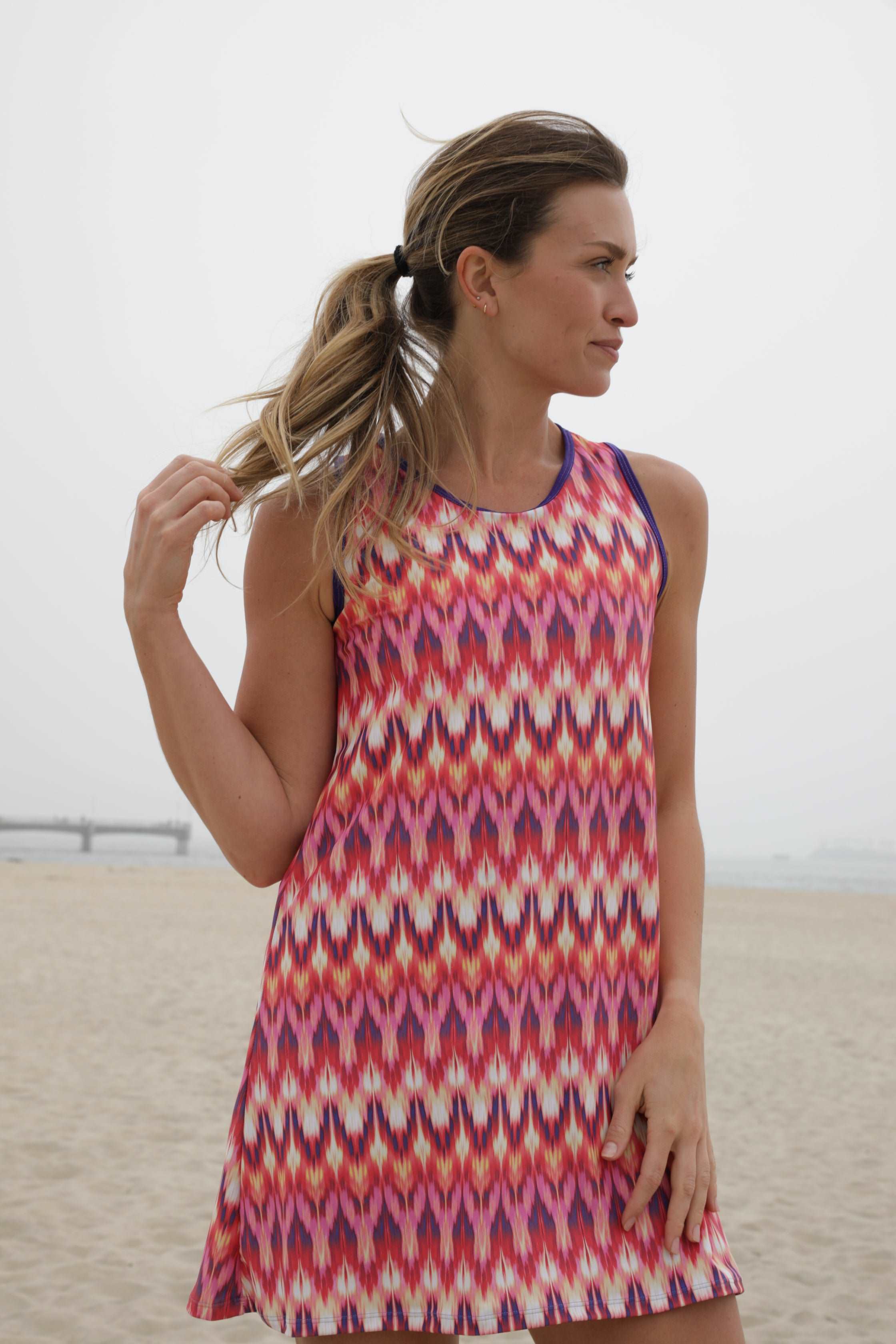 Sports Dress - Mod in lightweight recycled fabric, featuring a stylish scoop neckline and key-hole back.