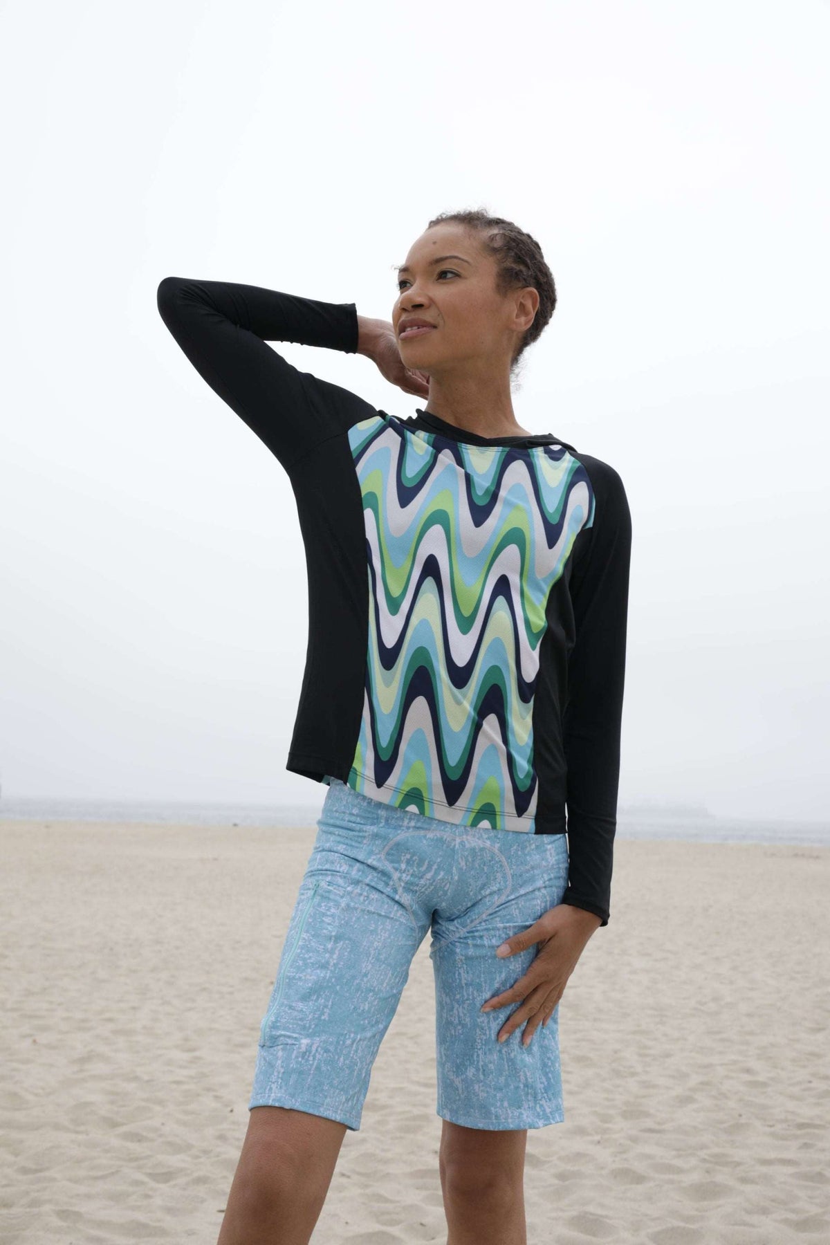 Moxie Hoodie High Visibility Color Wave with moisture-wicking performance fabric showcased outdoors.
