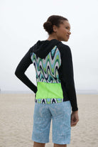 Moxie Hoodie High Visibility Color Wave with performance fabric and moisture-wicking technology for cycling.