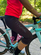 women's cycling knickers in black with Moxie logo on the side