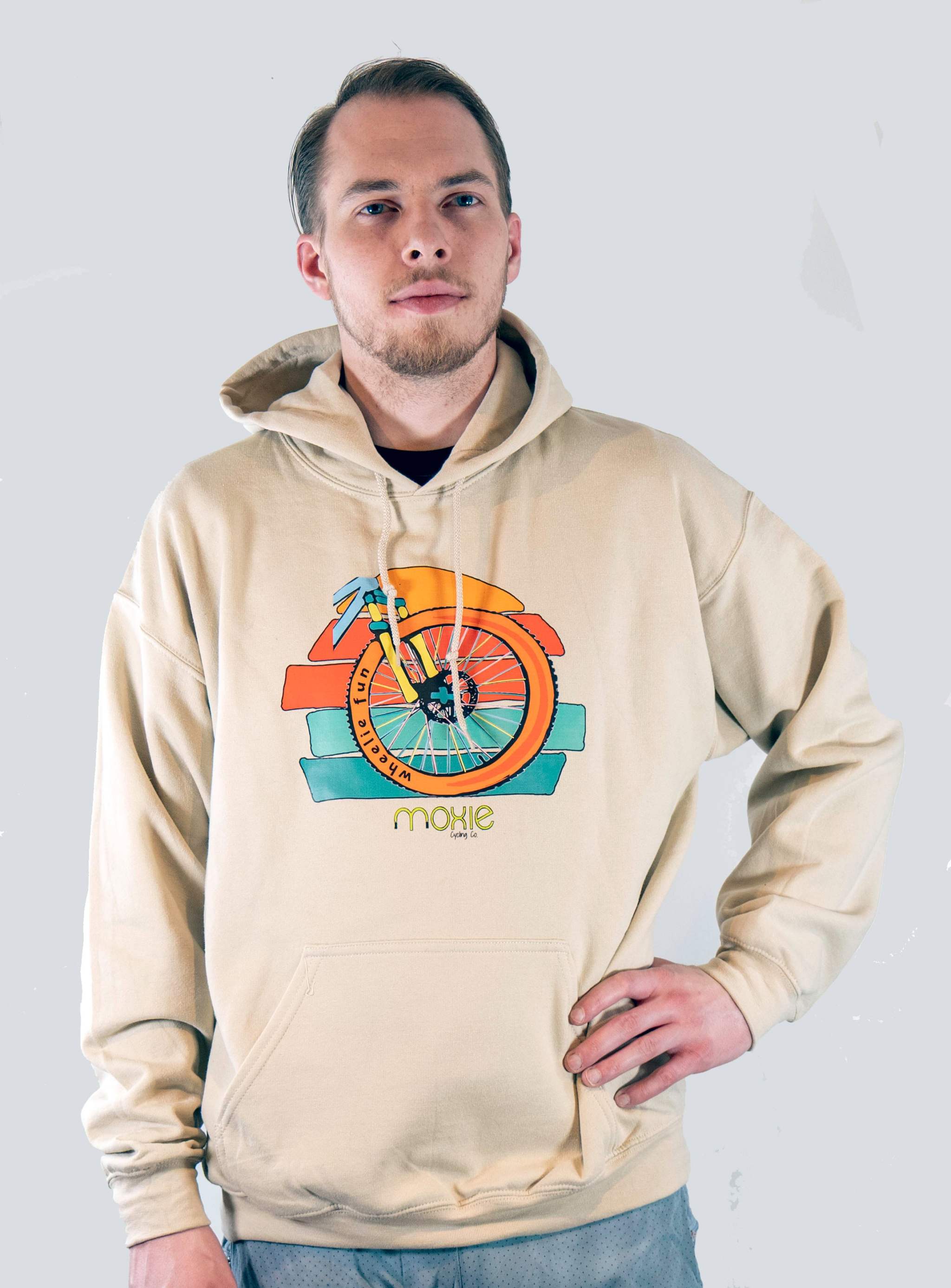 The Moxie Men’s Trail Hoodie with Dirt & Ink mountain bike graphics for casual comfort