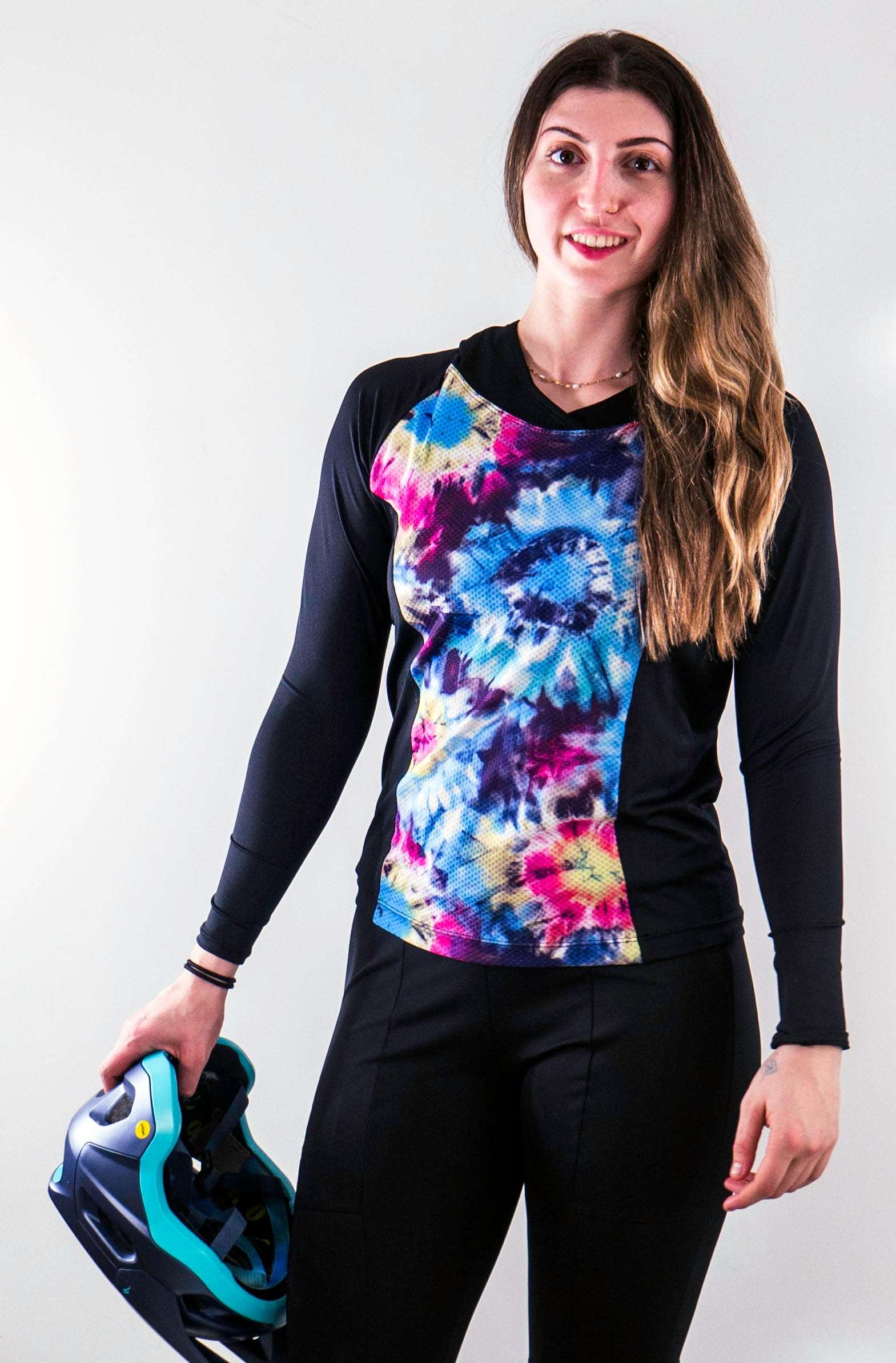 Moxie Hoodie High Visibility Kiki for cool weather riding.