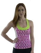High Visibility Cycling Top - OVALS, feminine design, moisture-wicking, built-in bra, strategic ventilation, reflective safety.