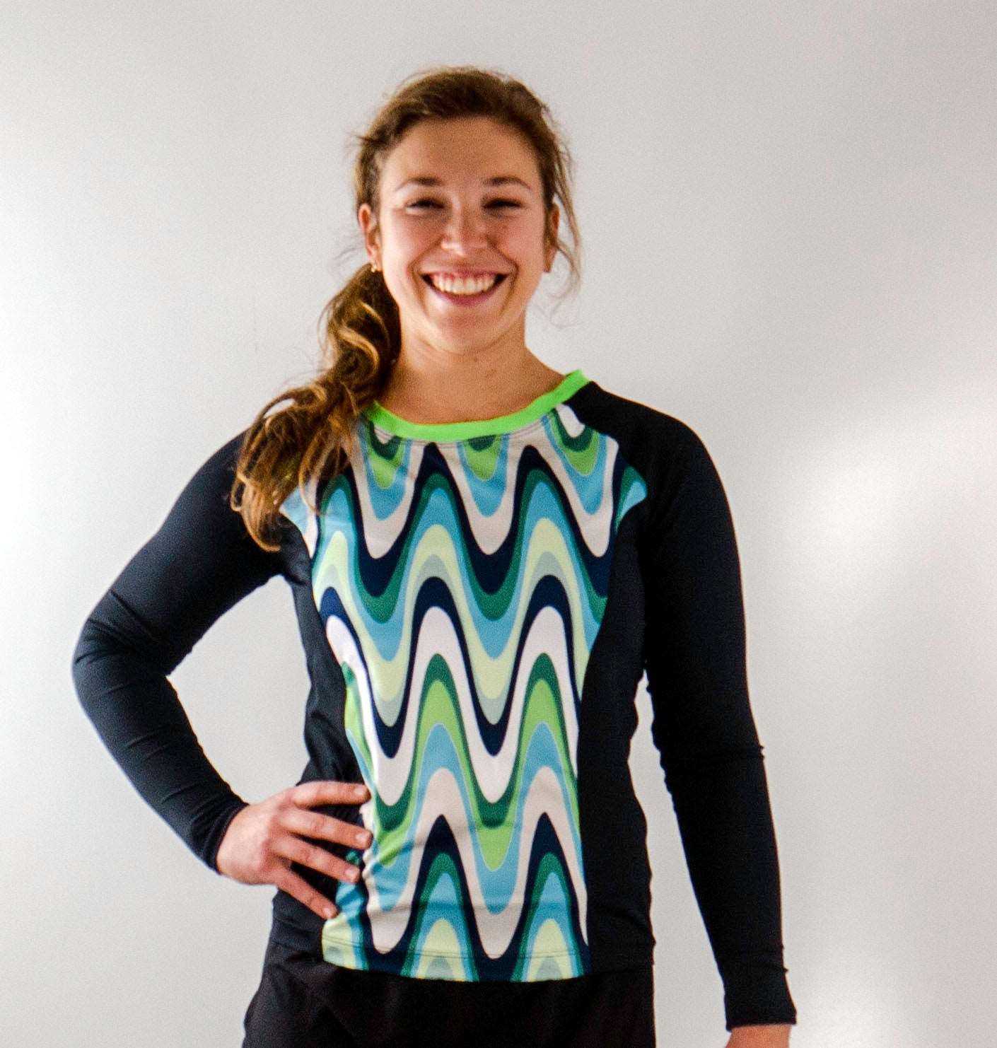 Moxie Tee Long Sleeve Jersey Color Wave with vibrant design and moisture-wicking fabric.