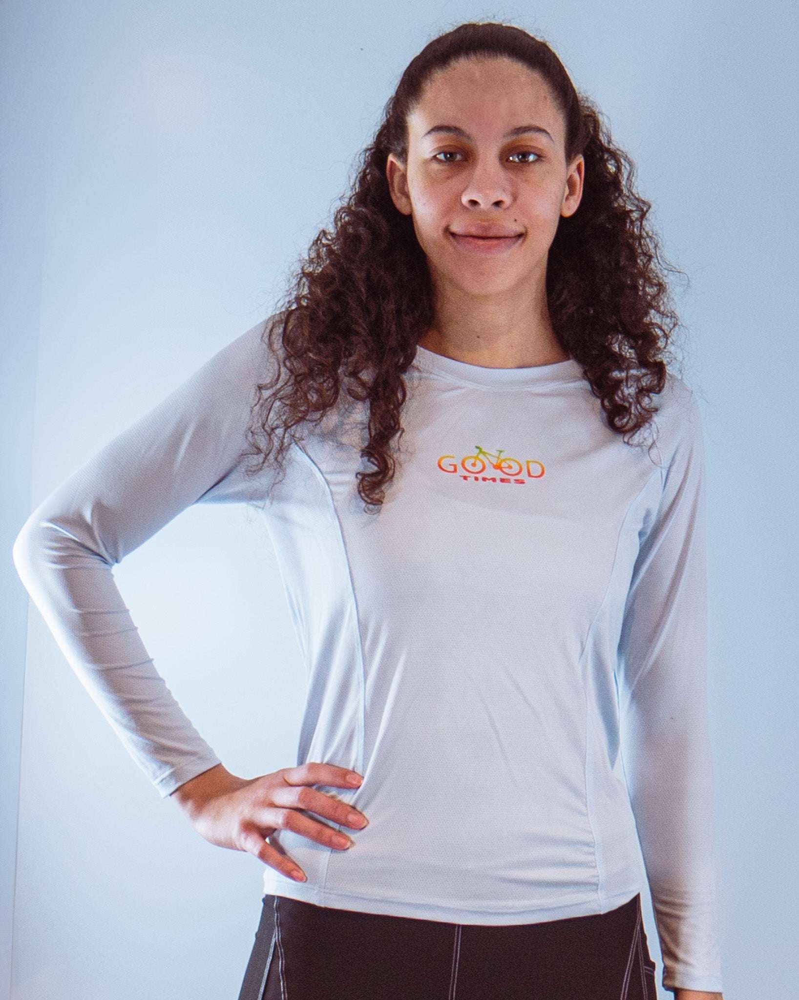 Moxie Tee Jersey Long Sleeve in Purple Paisley for cycling with moisture management technology.