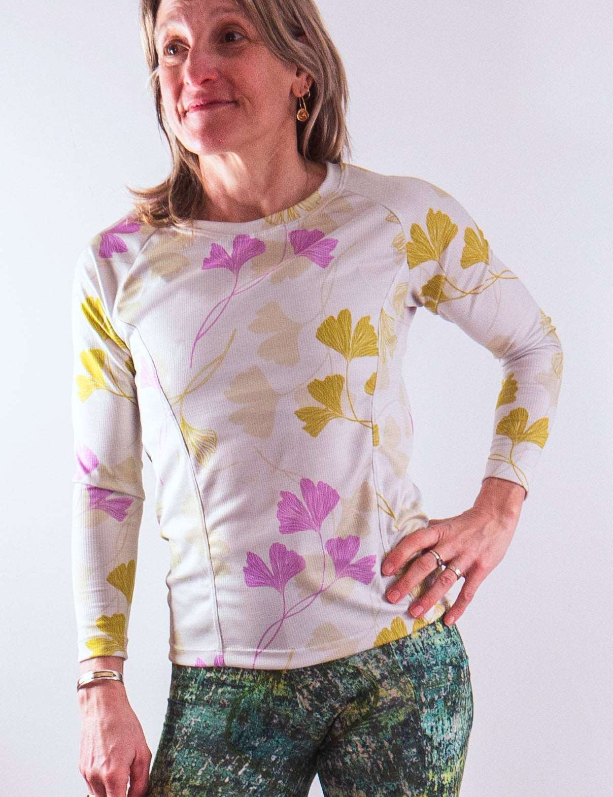 Moxie Tee Jersey Moss Floral long sleeve