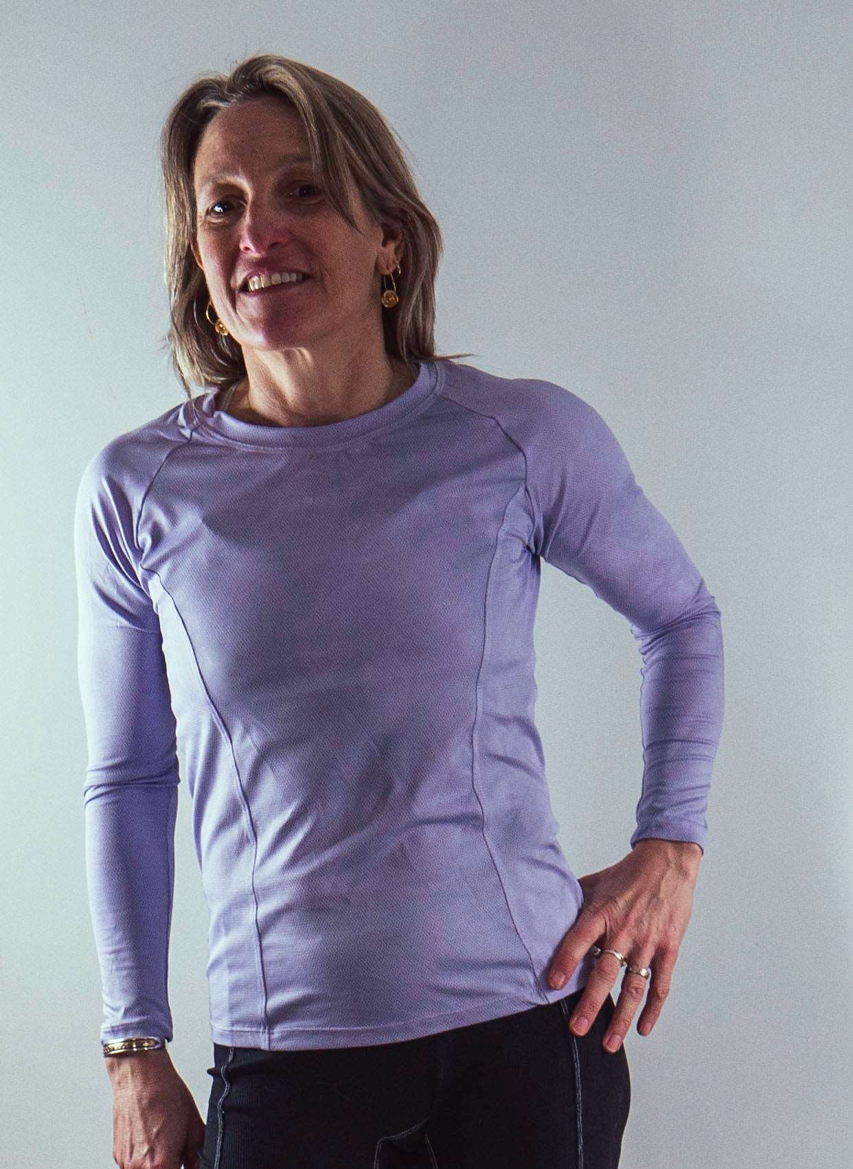 Moxie Tee Jersey Lilac Long Sleeve for cycling enthusiasts.