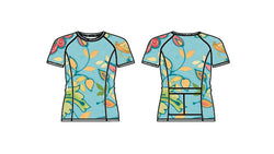 GRiT Tee Jersey floral patterned short sleeve cycling shirt front and back view