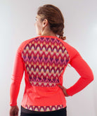 Moxie Tee heavier weight long sleeve jersey in high vis for cool day bike rides