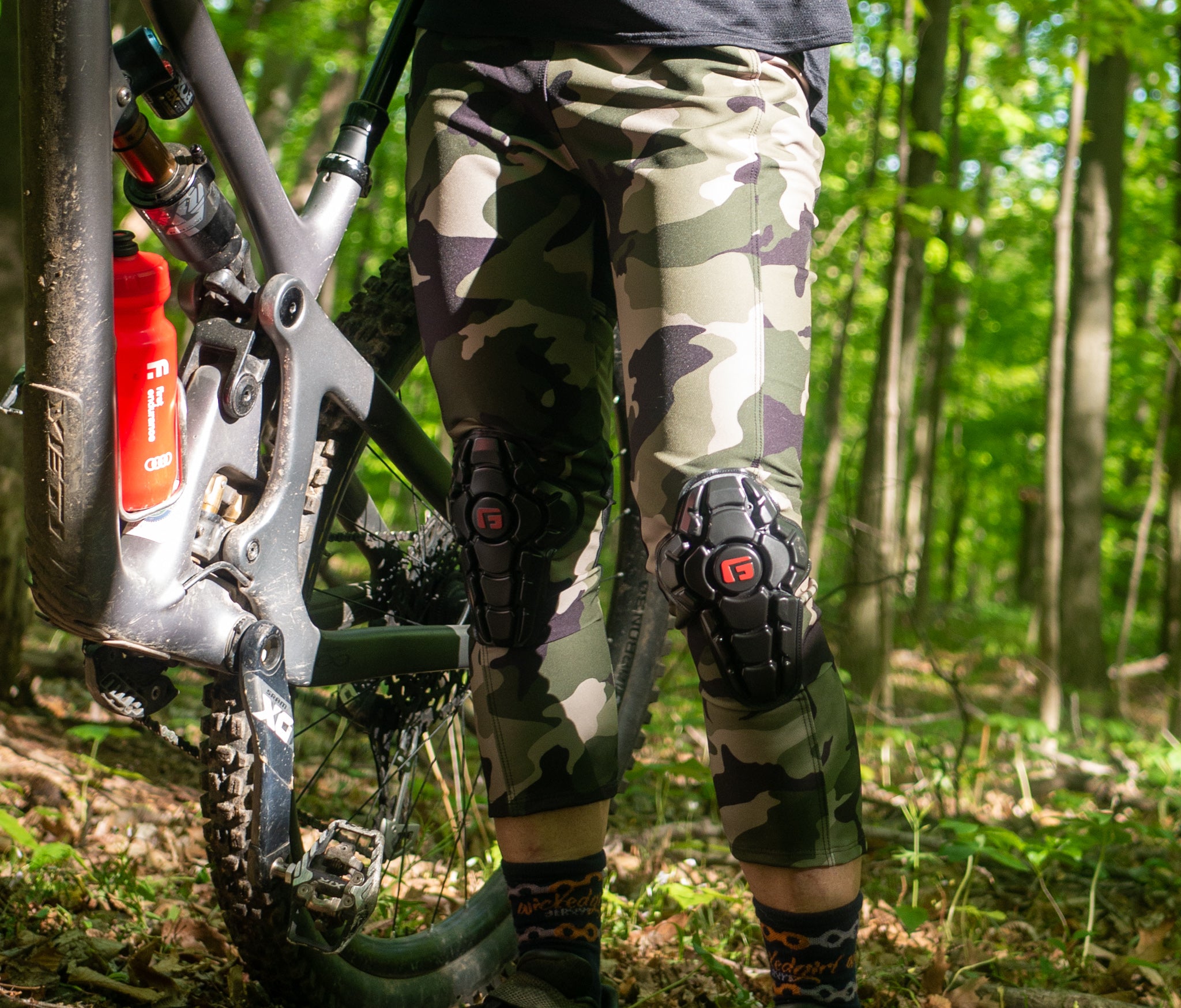 Tough Rugged Mountain Bike Pants for Women with Integrated Knee Pads by G-Form