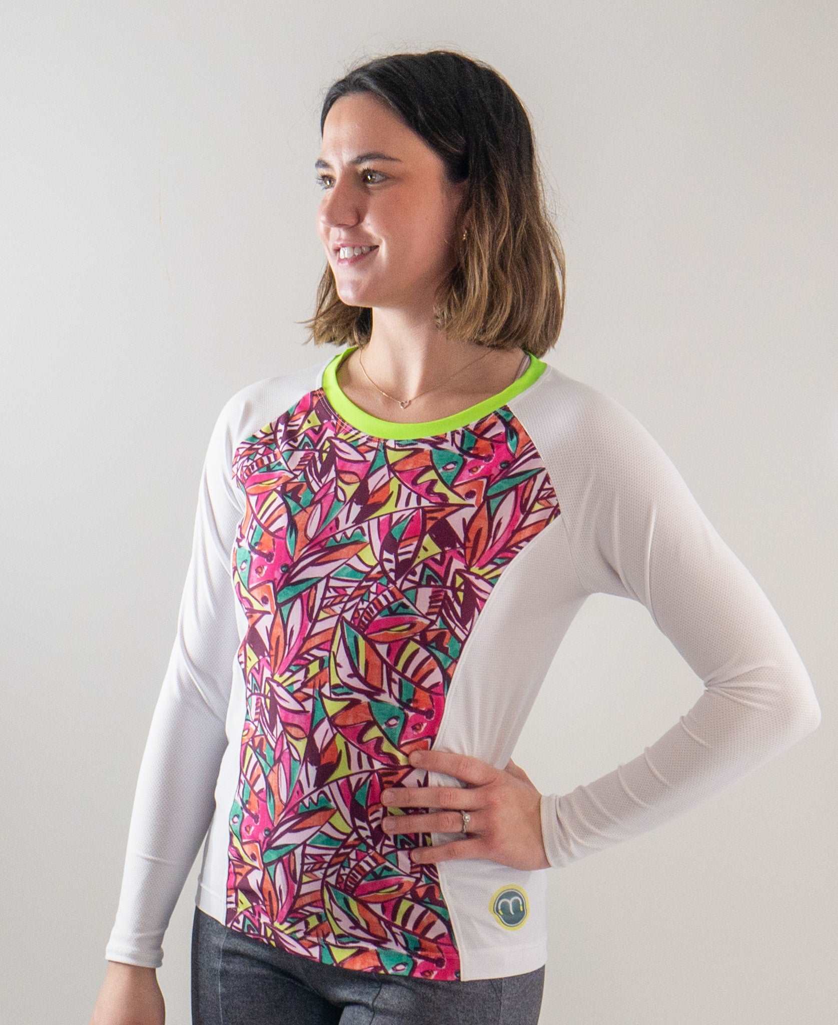 Moxie Tee Jersey High Visibility Fifi in vibrant design with long sleeves for cycling, featuring moisture-wicking fabric.