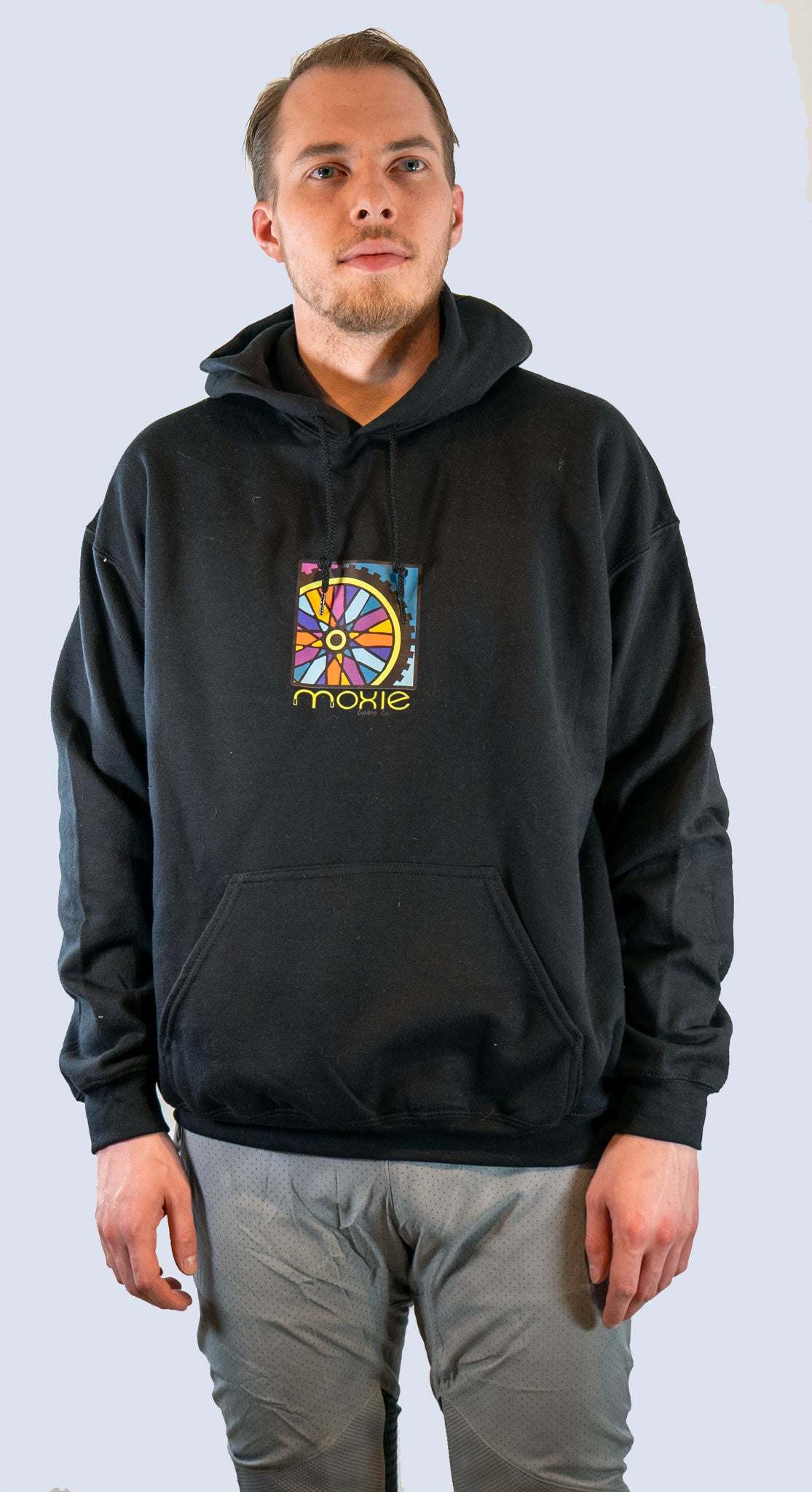 The Moxie Men’s Trail Hoodie with Dirt & Ink mountain bike graphics