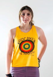 Ride Bikes Be Happy Tank Pride - Moxie Cycling:  Bike Jerseys, Bike Shorts & Bike Pants Made for Women