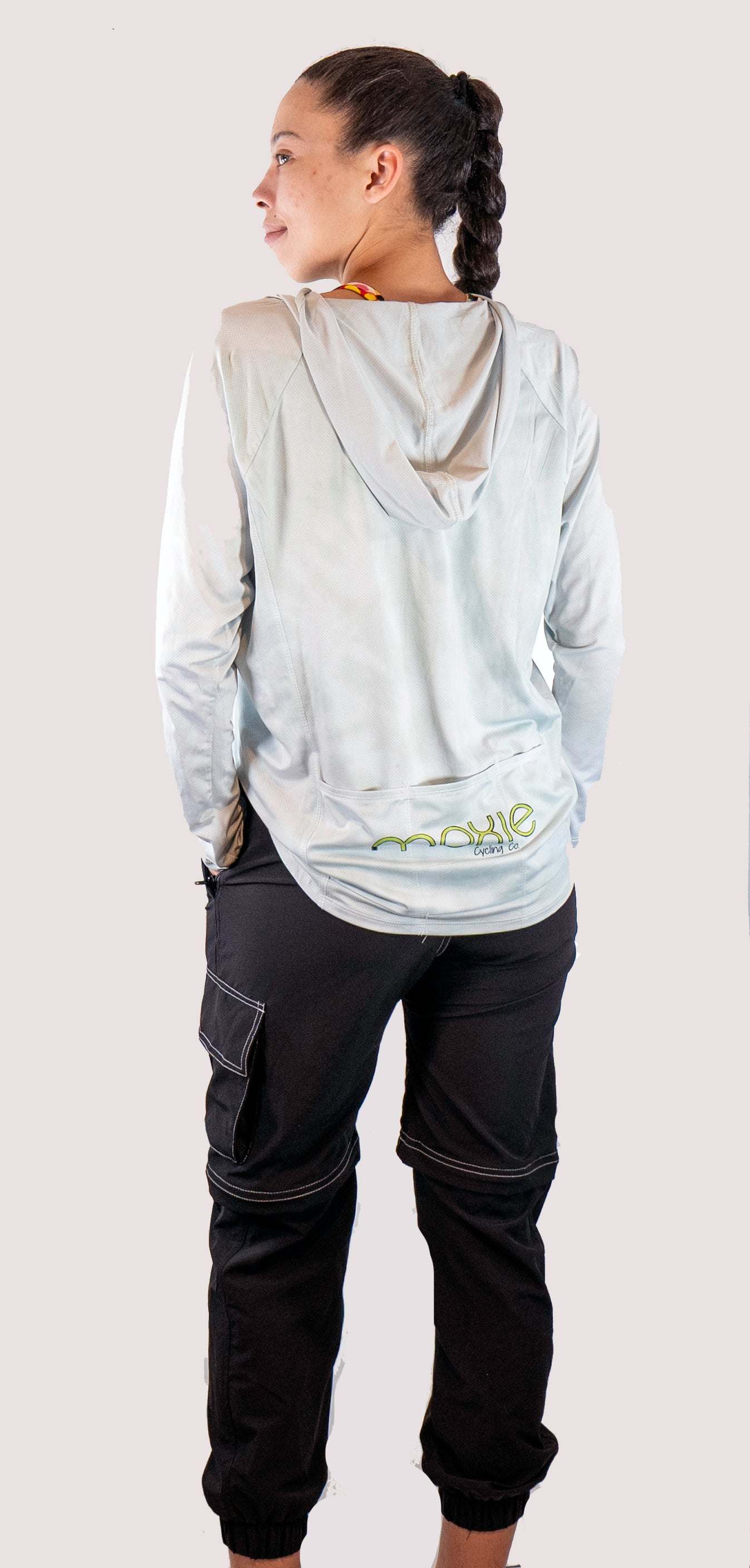 Apex Mountain Bike Hoodie in moisture-wicking fabric for trail riding