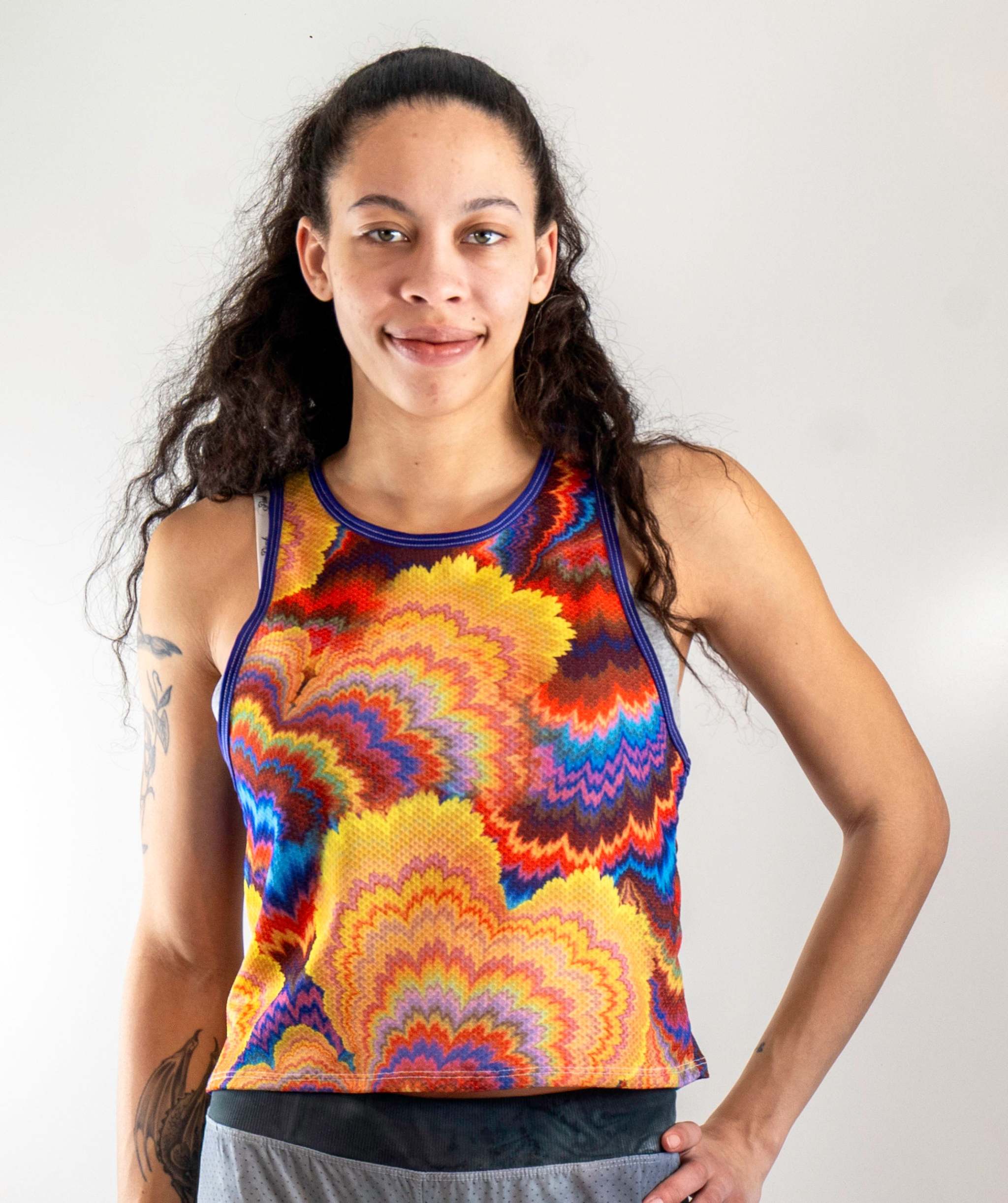 Waffle-Knit Crop Tank - Women's Mtb Bike Jersey Tie Dye