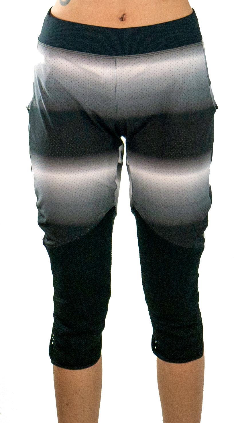 Black and gray gradient bike pants with removable G-Form knee pads for durable off-road riding