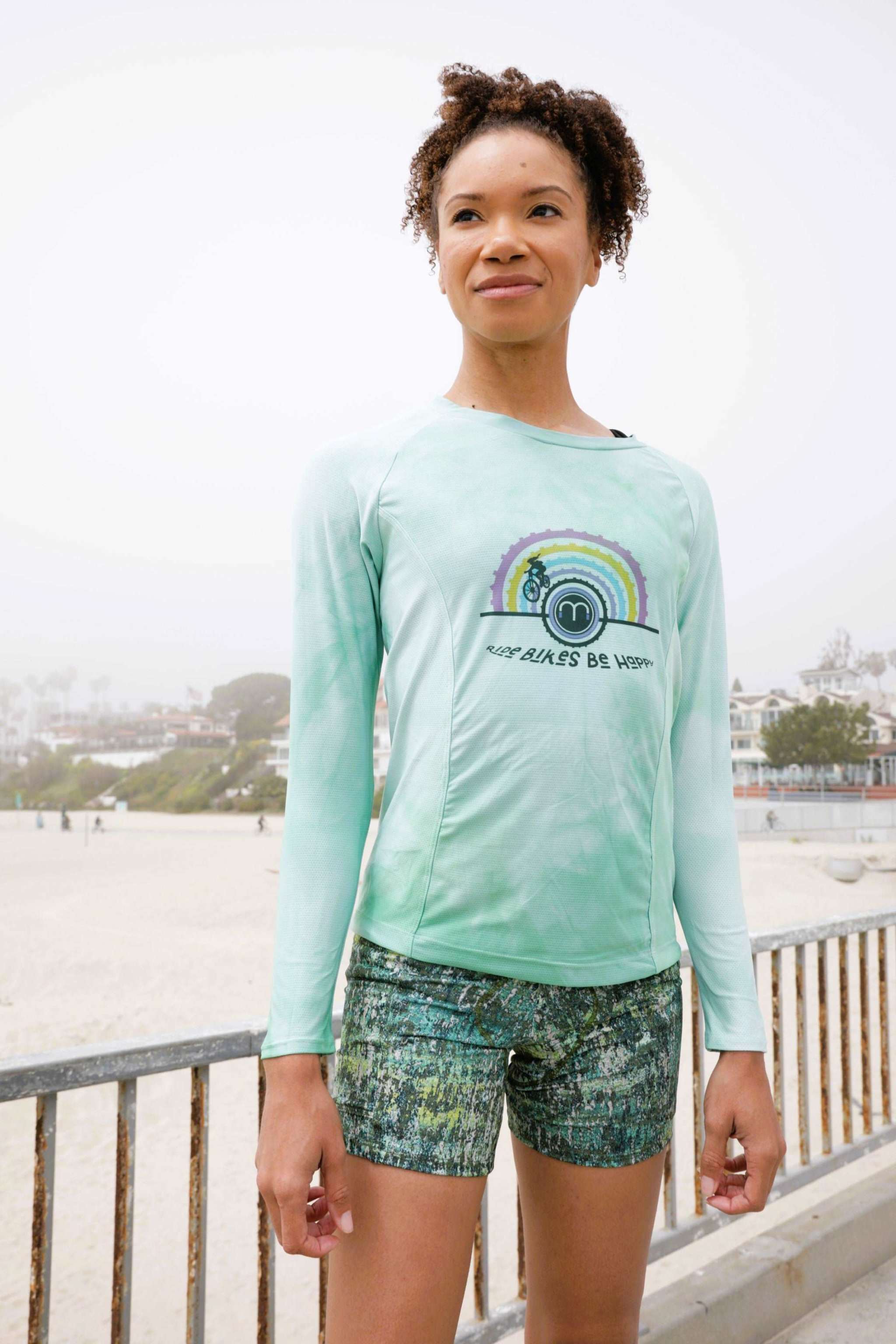 Women's gravel bike shorts with a flattering contoured fit, recycled stretch poly spandex, and moisture wicking fabric.