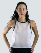 Women's waffle-knit cropped tank mountain bike jersey for breathable cycling apparel
