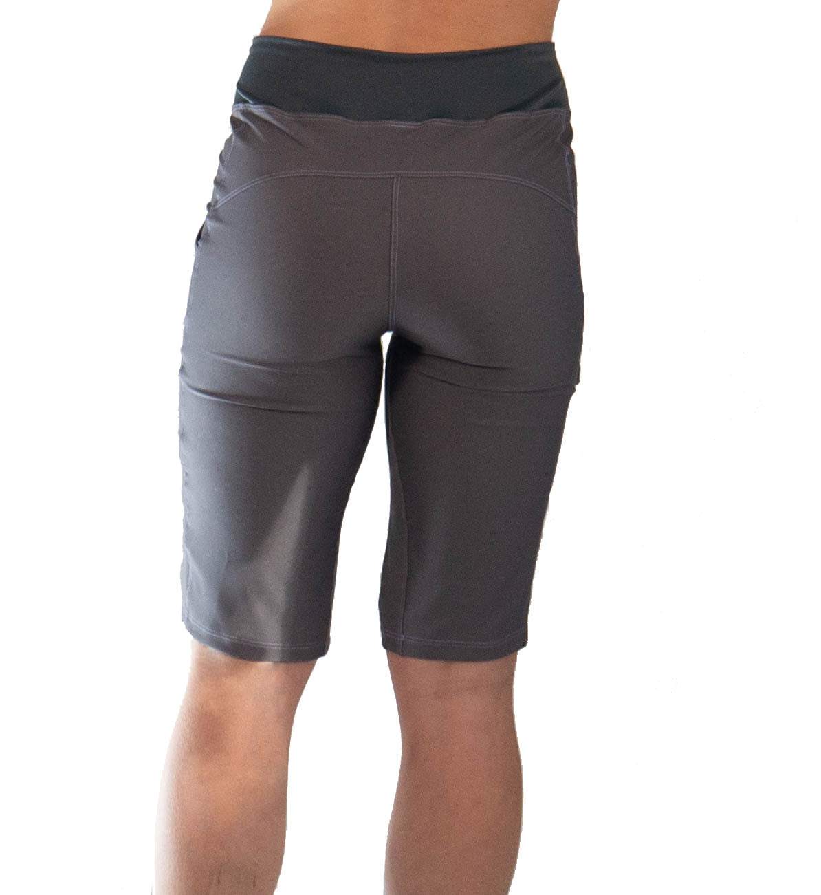 Women's Mountain Bike Shorts - Smoke Color, Stretch Fabric, Curved Fit