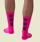 Moxie Socks - Moxie Yellow, moisture-wicking acrylic, one size fits all, 6-inch cuff.